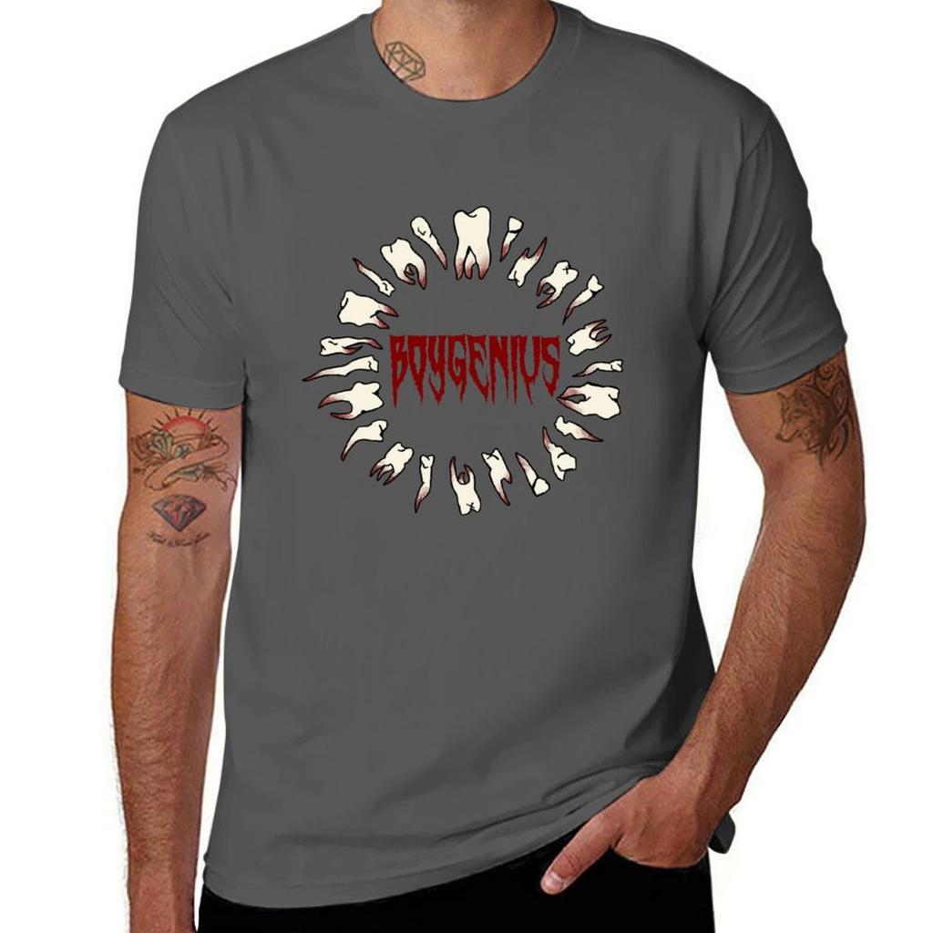 Boygenius Tooth Frame In Red Tshirt Casual Basic Street Style Tshirt