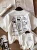 Spring Summer Style Top HandPainted Style Coffee Bread Maybe Coffee Is Casual Loose Round Neck Short Sleeve Unisexs TShirt
