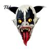 Adults Spooky Role Play Mask Halloween Horror Clown with Long Tongue, Latex Scary Haunted House Decoration Creepy Costume Prop for Cosplay Parties,