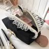 Korean Black Lace Bow Makeup Bag Large Capacity Cosmetic Organizer Cute Travel Toiletry Pouch