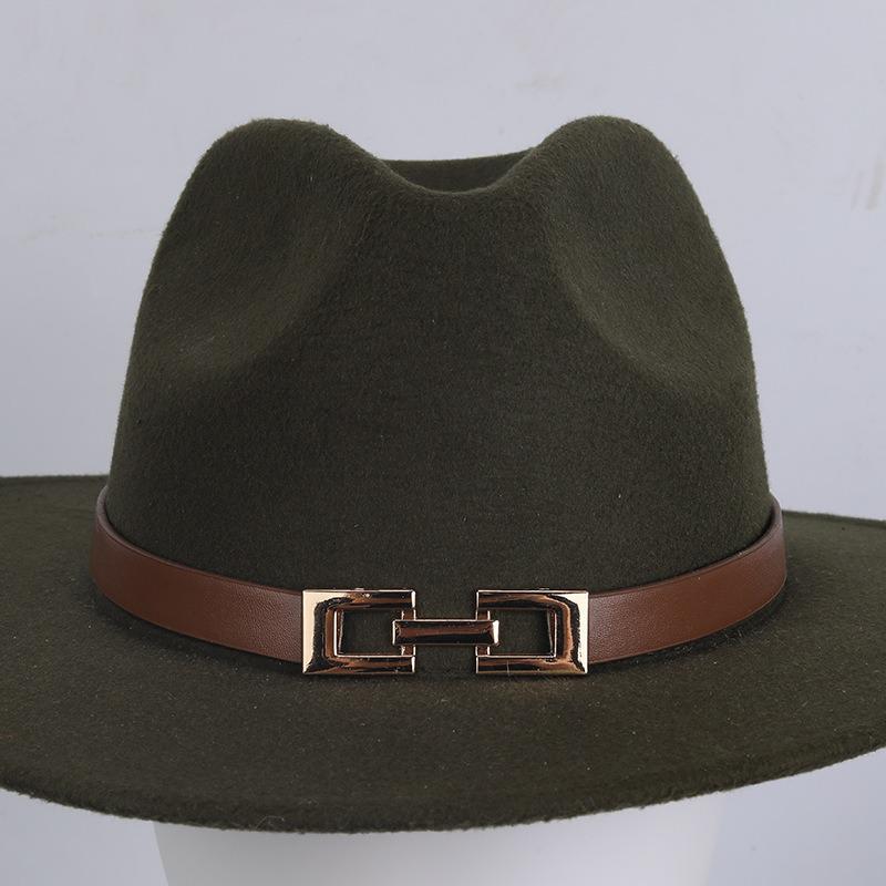 Retro European & American Straw Hat with Leather Buckle and Creative Hatband Decoration