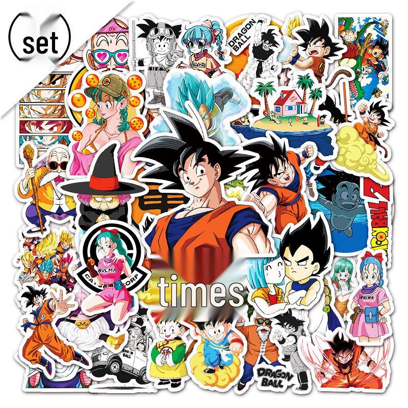 50PCS Dragon Ball Cartoon Stickers for Laptops, Suitcases, Scooters, and Stationery Boxes