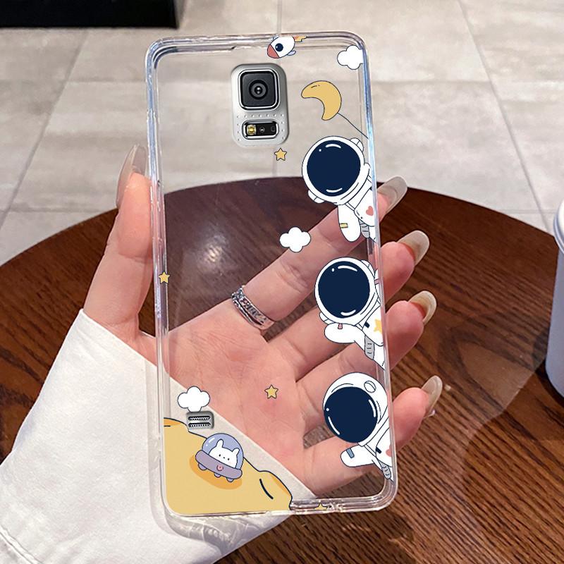 For Samsung Galaxy S5 SV GT-I9600 G900F S5 Neo Silicone Aesthetic Fashion Cute Cat Soft TPU Back Cover Transparent Phone Case