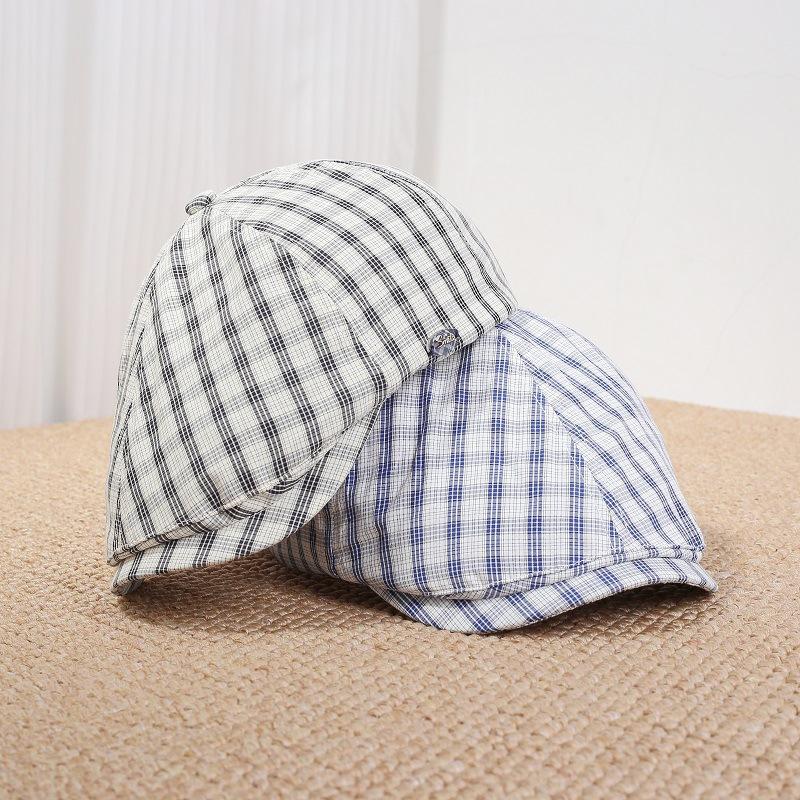 Spring and summer new fashion age-reducing plaid forward hat children's sweet casual versatile beret