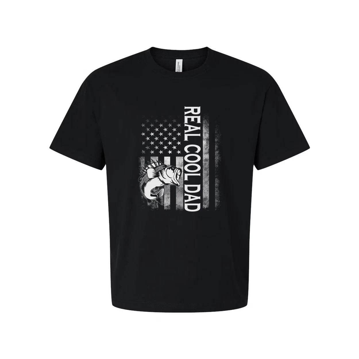 

Real Good Dad Fishing Graphic Tee For Men And Women With American Flag Design Un 3XL