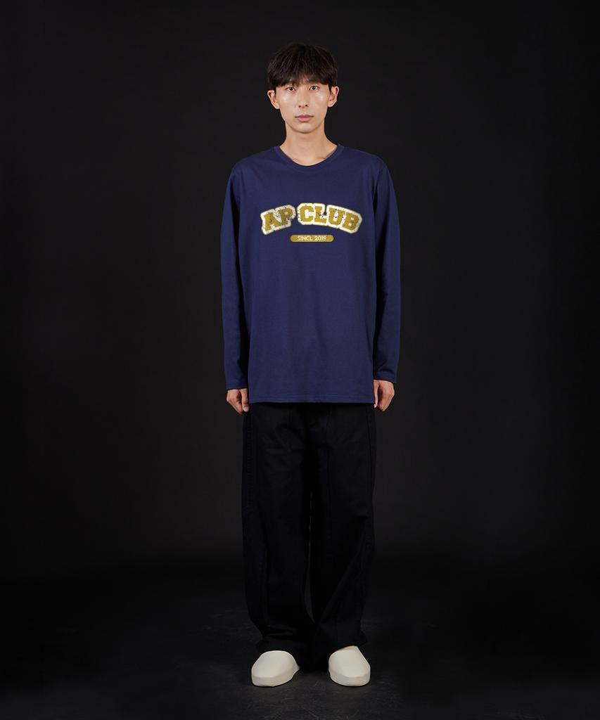 ASTRAL PROJECTION Ap Club Oversized Long Sleeve T-Shirt_Navy