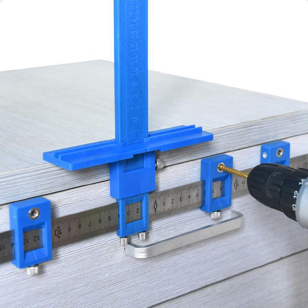 Stainless Adjustable Punch Locator Cabinet Hardware Jig Drilling Positioning Anchor Guide Woodworking Tool for Door