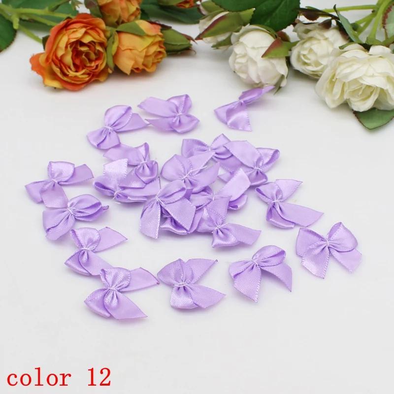 50-100Pcs/Pack 2*2.5cm Small Dacron Ribbon Bow Flower Craft Decoration Handwork DIY Party Decoration Colored Ribbon Bows