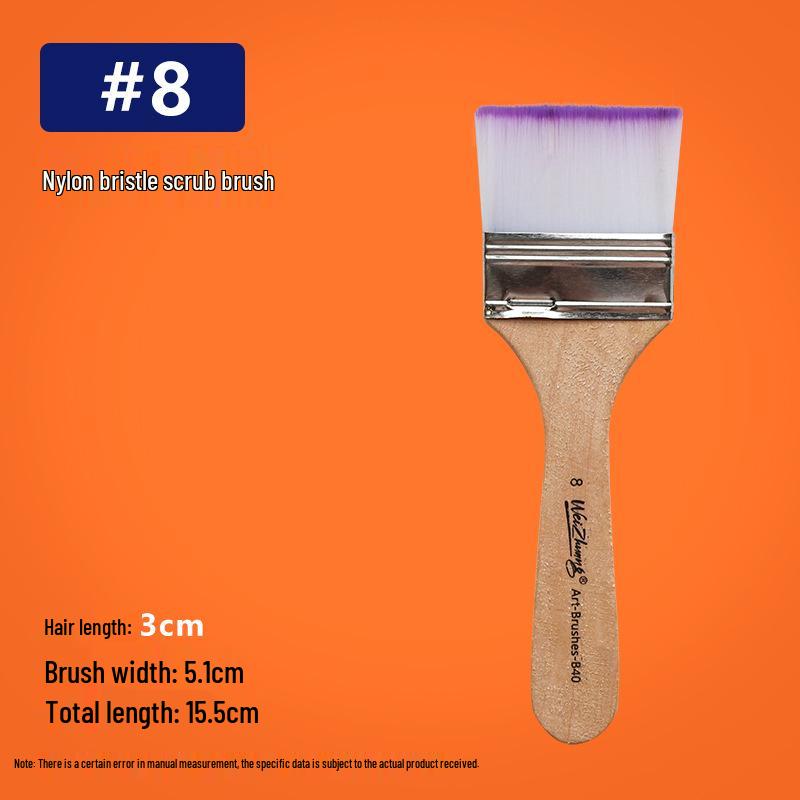 Nylon Bristle Art Brush with Wood Handle for Oil Painting