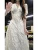 French Spicy Sweet Summer V-neck Princess Dress for Tall Women - Waist-Cinching Long Skirt