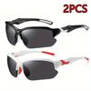 2pcs Cycling Sunglasses Men Outdoor Casual Driving Running Fishing Square Glasses