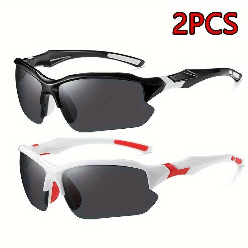 2pcs Cycling Sunglasses Men Outdoor Casual Driving Running Fishing Square Glasses