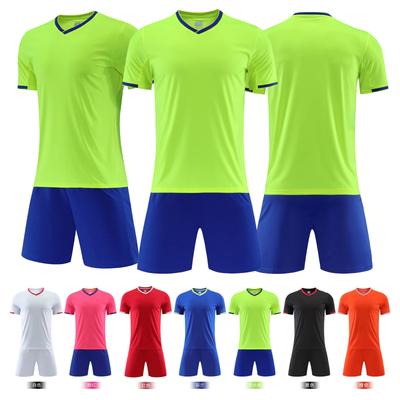 Adult Kids Soccer Jersey Set Breathable Sweat Absorption Quick Dry Soccer Jersey Splicing Color Training Soccer Jersey