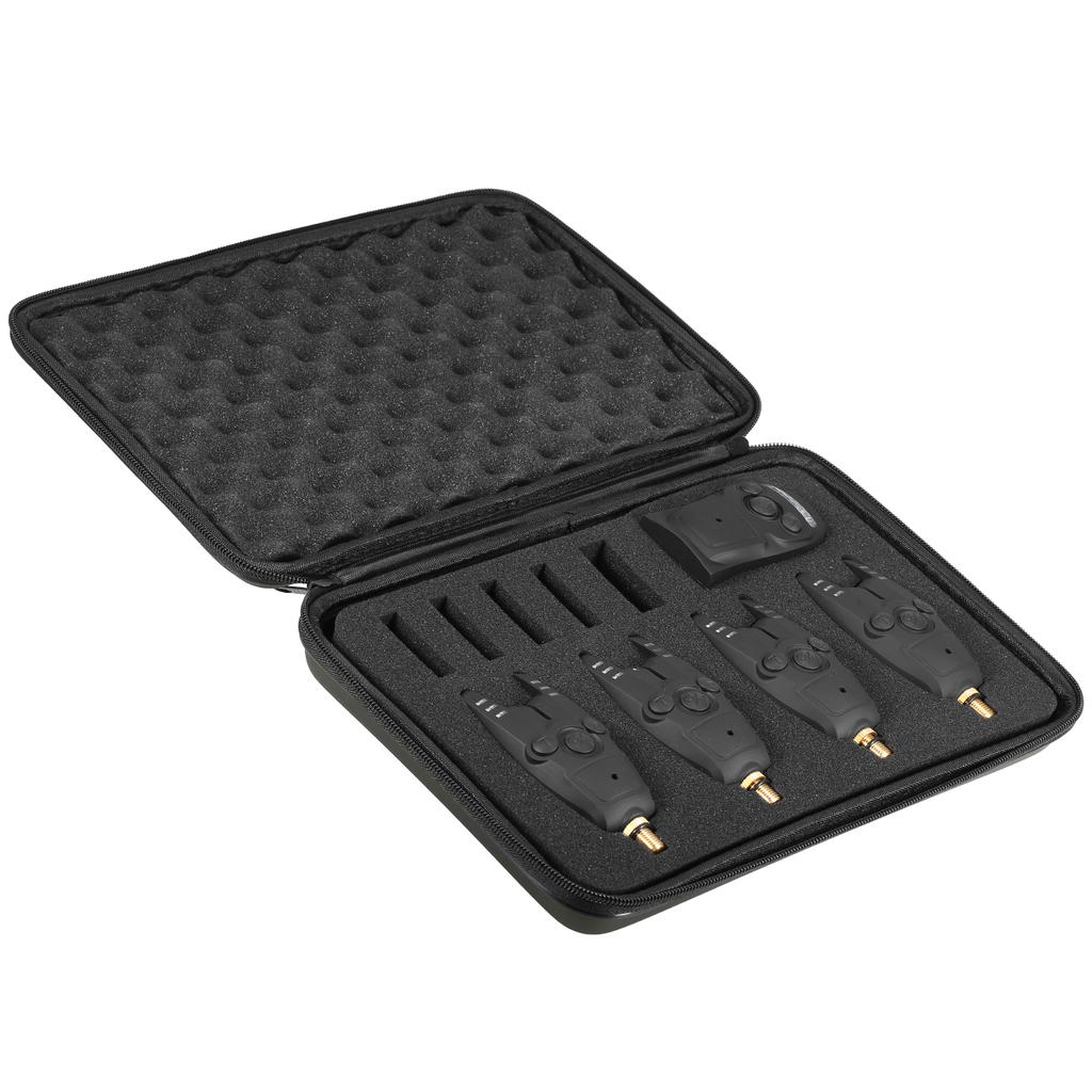 Lixada Sada signalizátorů záběru s přenosným pouzdrem Sada upozornění na záběr Svítící indikátor návnady Digitální signalizátor záběru Ki