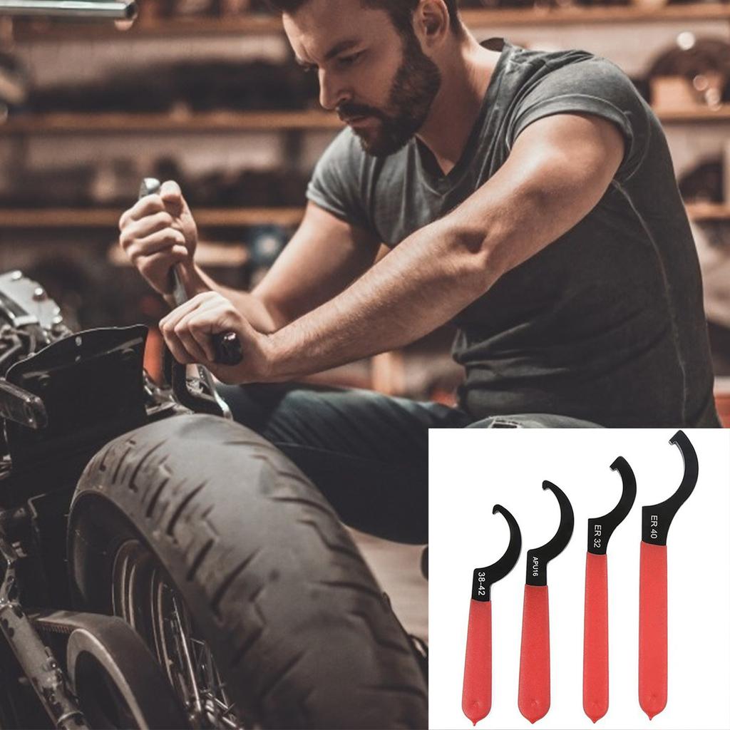 4Pcs Crescent Jaw Hook Head Wrenches High Strength Steel Narrow Space Access Tool For Mechanical Maintenance