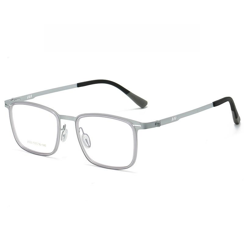 

YIMARUILI Business Casual Men Alloy Glasses Ultra Light Flexible Fashion Square Big Optical Prescription Eyeglasses Frame 2003