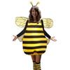 Women Halloween Outfit Long Sleeve Striped Patchwork Bee Costume with Knee-high Socks and Hair Hoop Cosplay Outfit