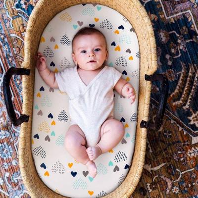 Potah na podložku na korbičky Roztomilý potisk s vyjímatelným polyesterovým povlečením pro kojeneckou matraci