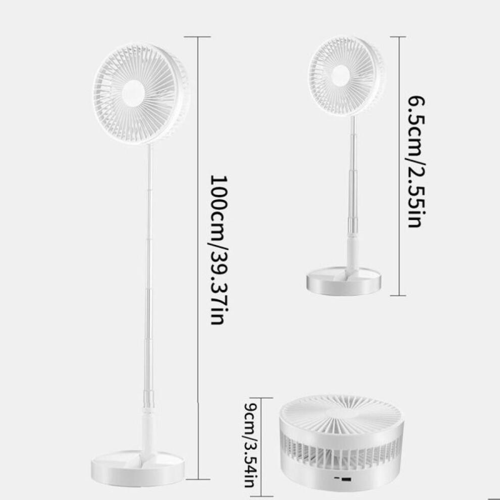 Quiet Oscillating Fan On Stand, Portable Foldable Floor/table Fan with 4 Speeds, 7200mAh USB Rechargeable Fan Less
