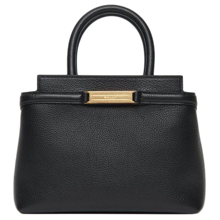 Bally Gold Hardware Leather Shoulder Crossbody Handbag Women Handbags Black 6312270