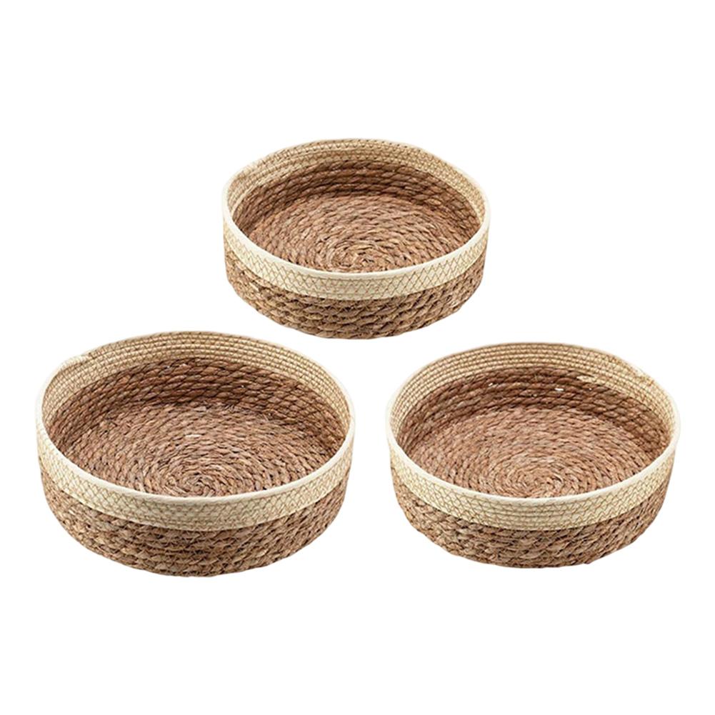 Multi-Purpose Container Natural Straw Basket Decorative Storage Decorative Home Accessory Easy To Clean For Snacks For Cosmetics