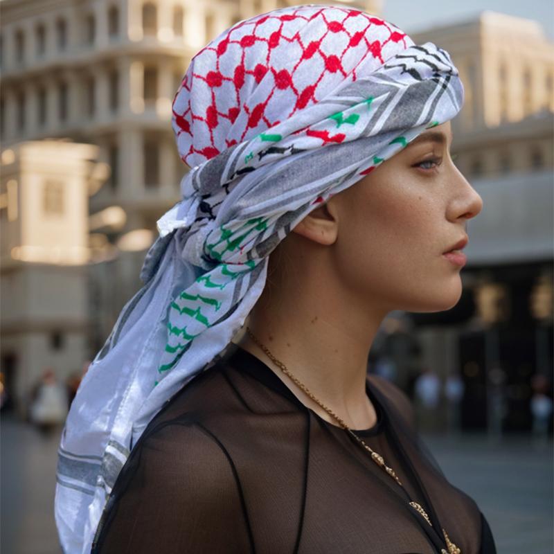 Dámská šála Kostkovaný potisk Hidžáb měkké šátky a zábaly Dámská návrhářka Foulard Pashmina Bandana Muslimský šátek