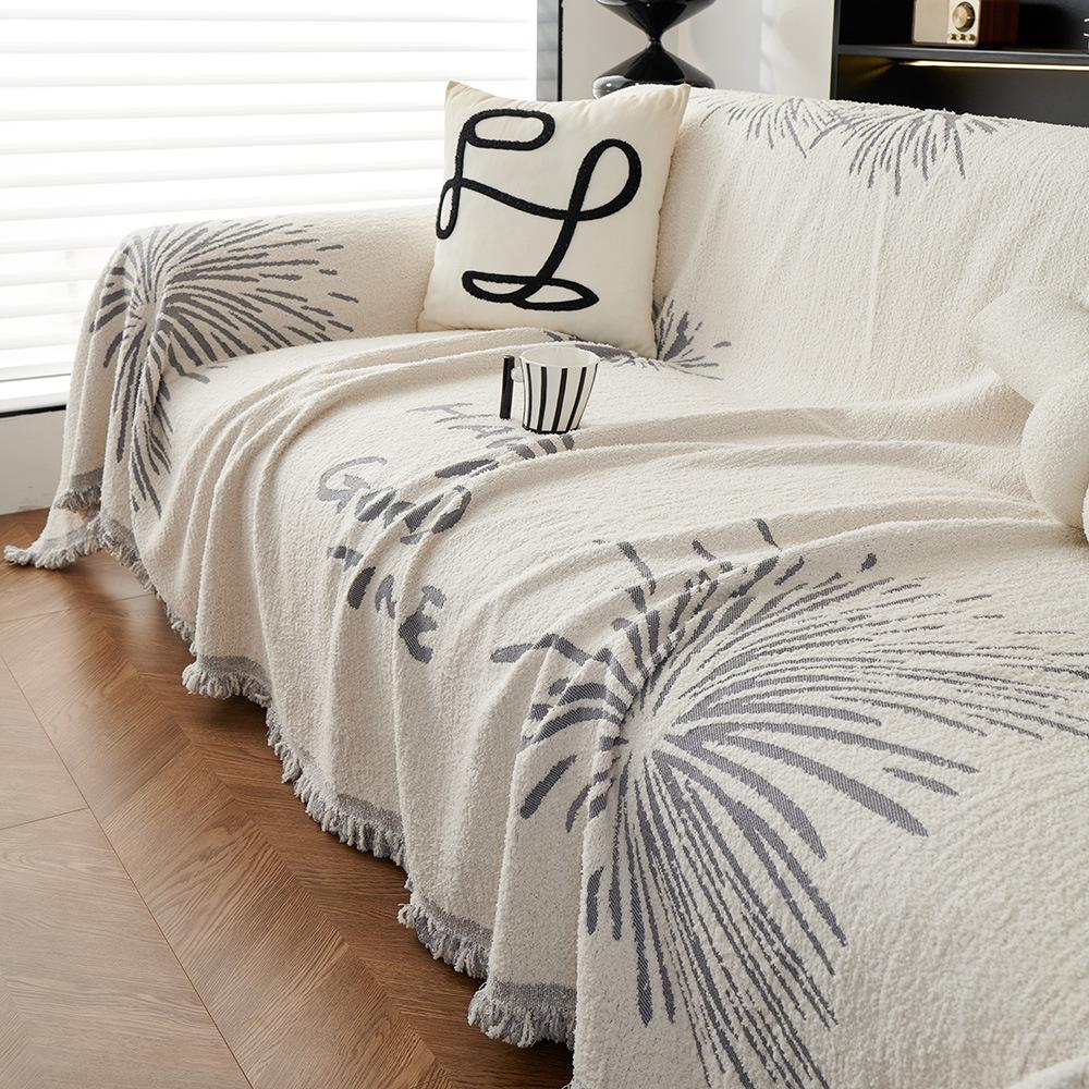 Новое всесезонное утолщенное противоскользящее полотенце для дивана из шенилла — фото 3