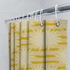 Moderner Sunburst Duschvorhang Wasserdicht Heimdekoration Badezimmer-Liner Gelbe Streifen Muster Duschwand Fliesen Rückwand Remo