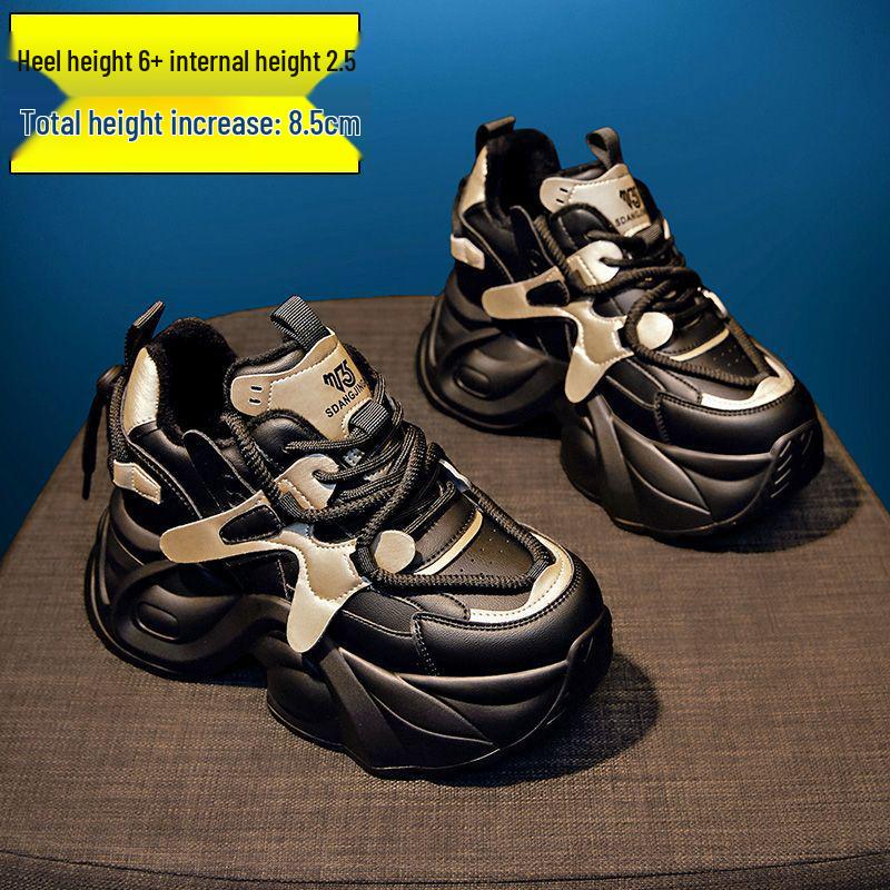 

Women s Fleece-Lined Leather Shoes - Soft Sole, Height Boost, Versatile, Small Size, Perfect for Autumn/Winter. Size 34 [Standard Size]