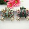 Fashion Retro Rhinestone Frog Brooches For Women Clothing Coat Jewelry Accessries Gifts