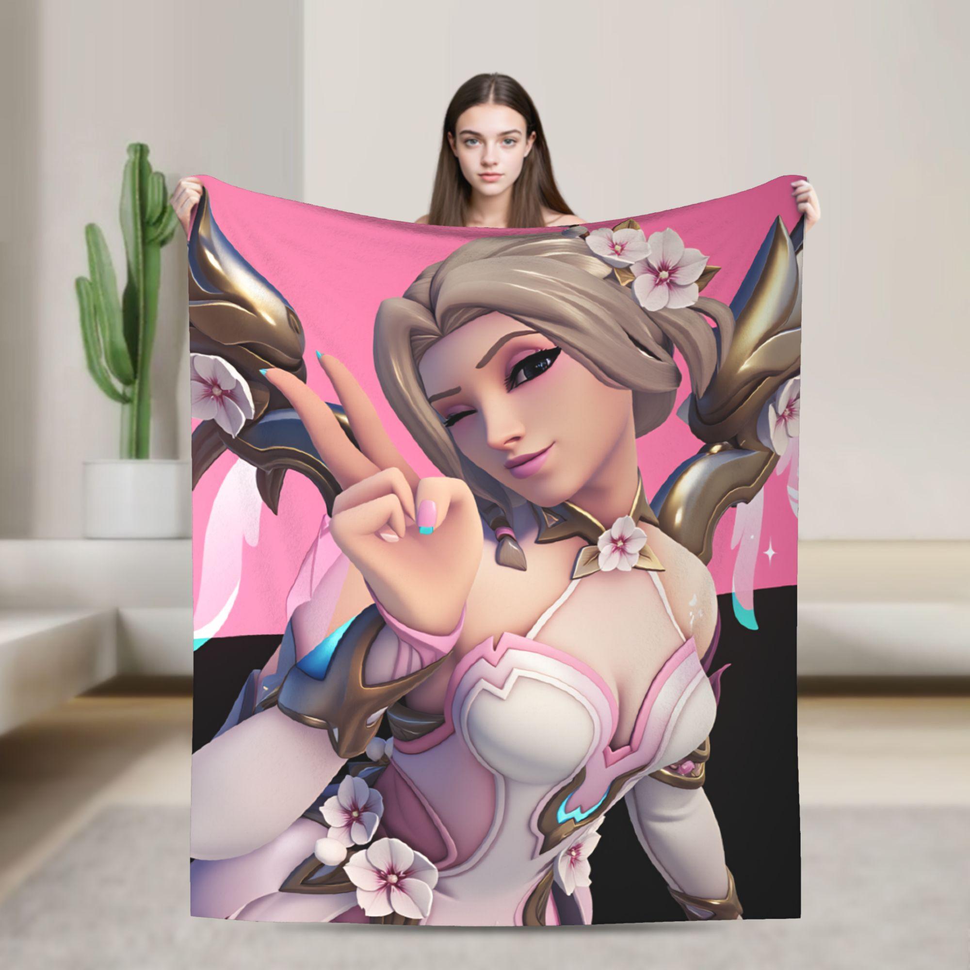 

Пледы Overwatch Мерси Мягкие Теплые Пушистые Плюшевые Постельные Принадлежности Пледы для Дивана Кровати Пикника Фланелевое Покрывало Покрывало для Кровати 75cmx90cm