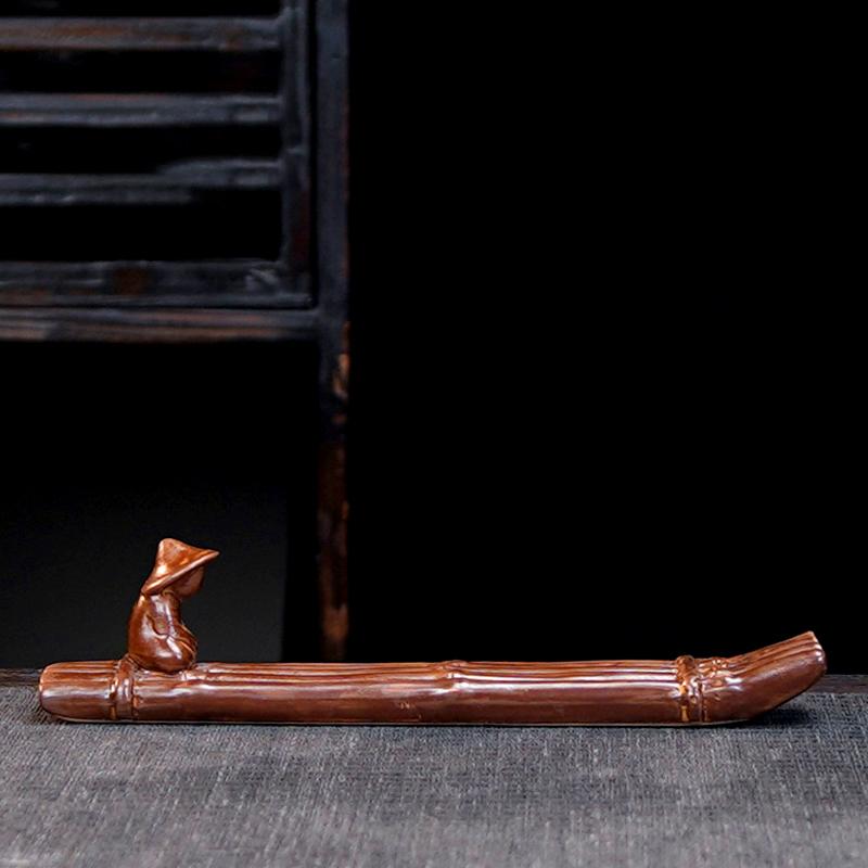 

1 шт., креативный йога, рыбалка, пожилой человек, домашний декор, керамический держатель для благовоний, ароматерапия, китайский