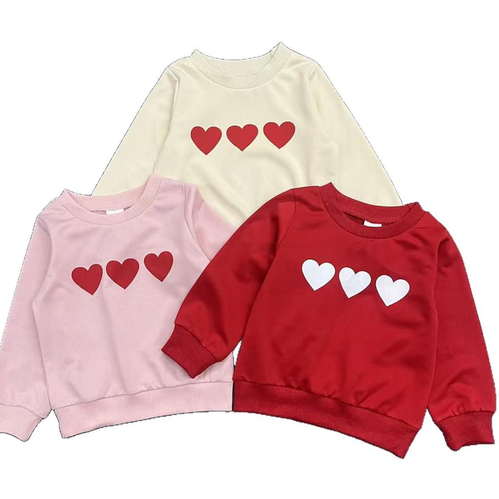 Girls' Toddler Heart Print Long Sleeve Pullover Knit Top