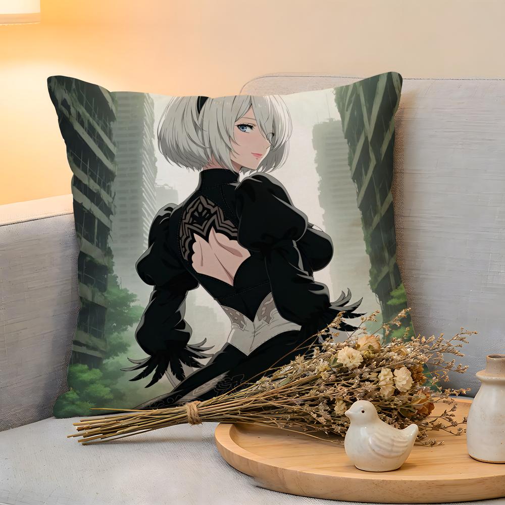 Cushion Cover  Linen  SkinFriendly Soft Decorative Case For Sofa Home Decor Cool Anime NNier Automata Pillow cover