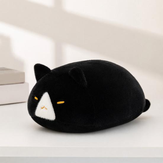 Lying Down Cat Plush Pillow, Soft Stuffed Kitten Doll, Cute Sleeping Cat Plushie for Bedroom, Cuddle Toy Gift for Girls