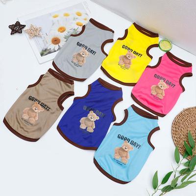 Yousheng Pettorina per Animali Domestici Modello Cartone Animato Collo Tondo Senza Maniche per Cani Gatti T-shirt Abbigliamento per l'Estate