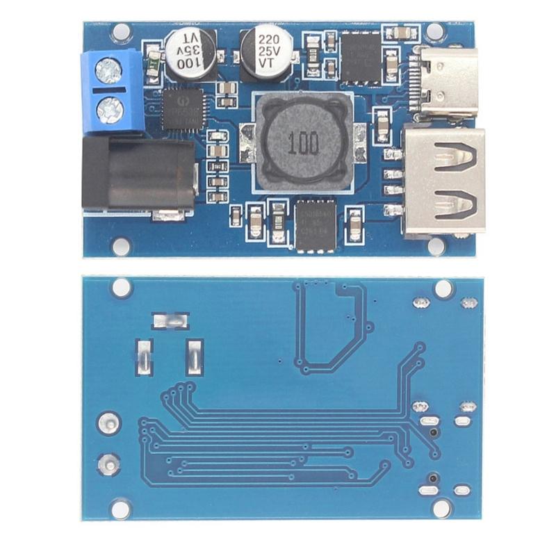 Adjustable Step Down Converters 12V To 5V Converters Module with Type C and USB Port for Fast Charging Devices