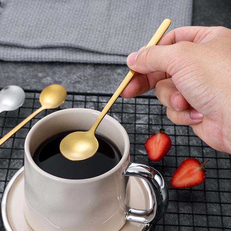 Stainless Steel Round Coffee and Dessert Stirring Spoon