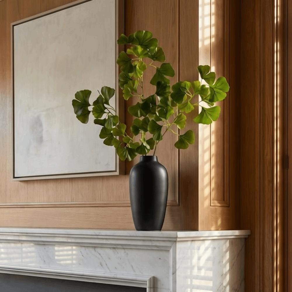 Plastic Artificial Ginkgo Leaves Branches Elegant Ginkgo Leaf Plant Fake Ginkgo Stems  Coffee Shop