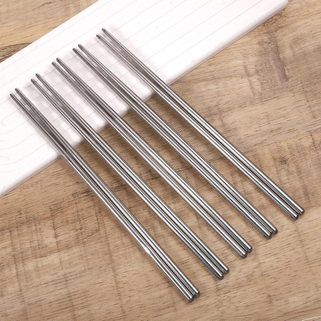 6 Pairs Metal Chopsticks, Stainless Steel Chopsticks, Reble Metal Chopstick Dishwasher Safe, Lightweight Non-slip Stainless Steel, Reble Chopstick
