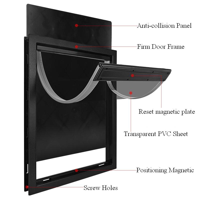 Inner Flap 30*19.2cm Dog Door for Wooden Doors HQ ABS Flame PVC Enter Outer Anti Raining Cover Insulated Cold Weather