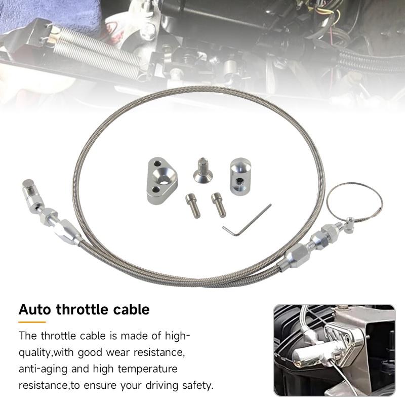 36'' Throttle Cable For Chevy Chevrolet LS1 Swap Conversion Stainless 4.8L 5.3L 6.0L 5.7L Engine 1999-2007 Silver