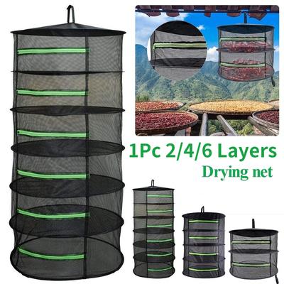 1 Stück 2/4/6 Schichten Trocknungsnetz für Kräuter Hängender Korb Klappbarer Trockenständer Kräutertrocknungsnetz Trocknerbeutel Mesh für Blumenknospen Pflanzen Organizer