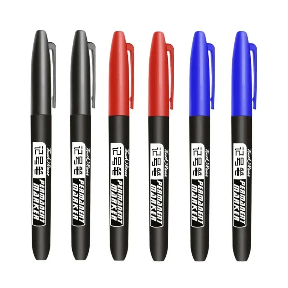 6-20PCs/Set PermanentMarker Pen Fine Point Waterproof Markers Thin Nib Crude Nib Black Blue Red Ink 1.5mm Fine Color Marker Pens