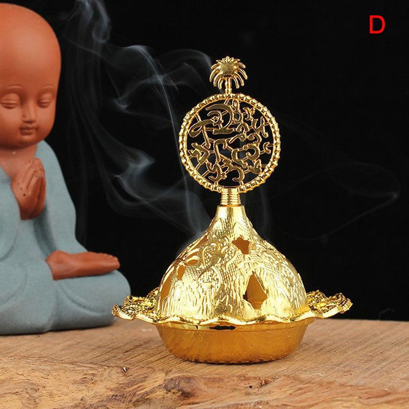 1PC kadidelnice dutá Golden Tower Oil Burner Arab Style Držák kadidelnice pro domácnost