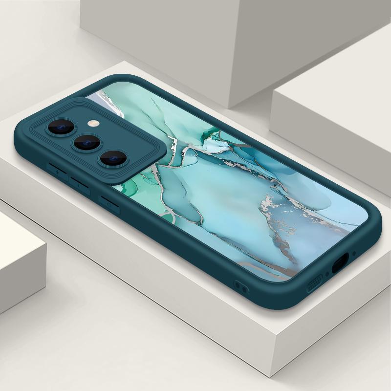 Color Marble Texture Print Case For Samsung S24 FE S23 S22 Ultra A16 A55 A15 A35 A54 A34 A25 A14 Soft Matte TPU Shockproof Lens Protection Phone Cover