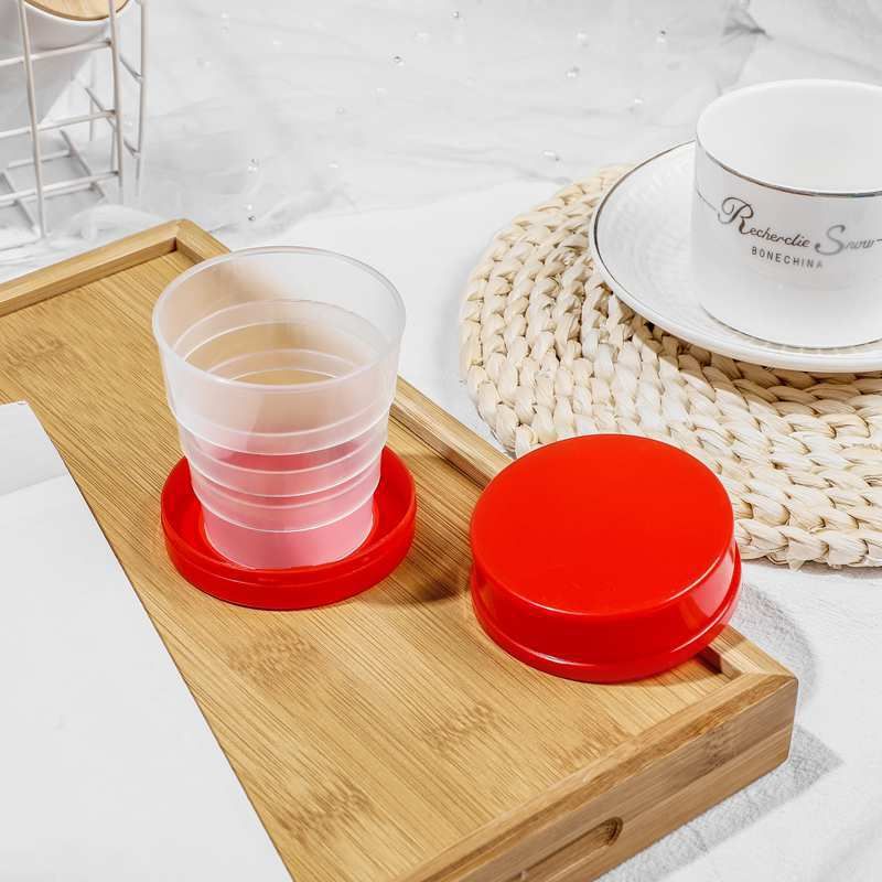 

Портативная пластиковая выдвижная бутылка для воды, складная бутылка для воды на открытом воздухе красный