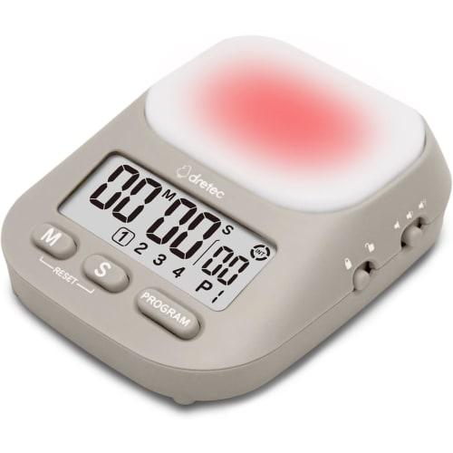 Dretec Learning Timer "My Routine" with Countdown, Mute, Volume Control, Up to 199 Minutes 55 Seconds, Repeat, Interval, Study, Clock Function, Loop,