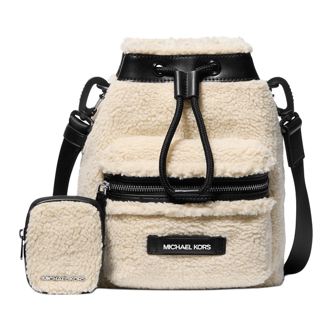 

Michael Kors MK Cooper Logo Drawstring Closure Polyester Bucket Bag Men Shoulder Bag White 37F4LCOC5X-121 Basic Set (Bag+Dust Bag)