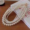 Retro French Pearl Necklace Women's Versatile Niche Temperament Beaded Collarbone Chain New Trendy Personality